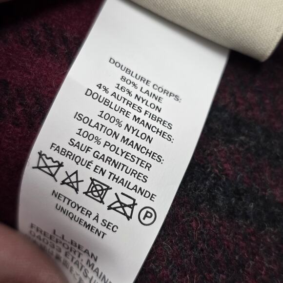 Vintage LL BEAN Tan Chore Jacket XL Canvas Barn Coat Removable Plaid Lining - Picture 13 of 16